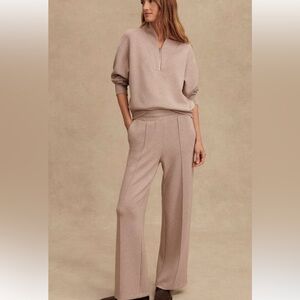 Set of 3 Varley Hawley Taupe Half-Zip double soft Taupe Marl Sweater set S M